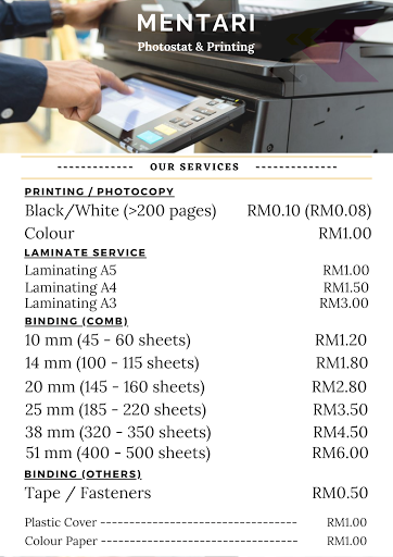 Mentari Fotostat/Printing dan Servis Laptop IIUM