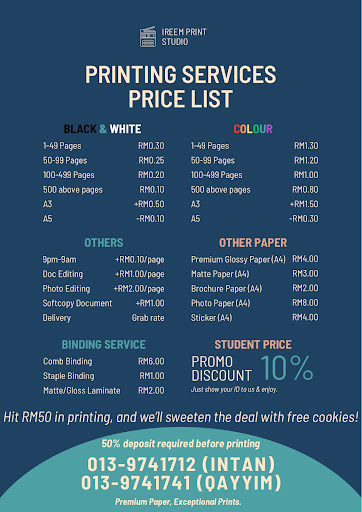 Ireem Print Studio, Nilai, Negeri Sembilan (Best Printing shop di Nilai) Ireem Print Studio, Nilai, Negeri Sembilan (Best Printing shop di Nilai)